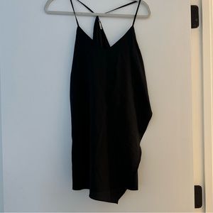 Free People black slip dress with open flap